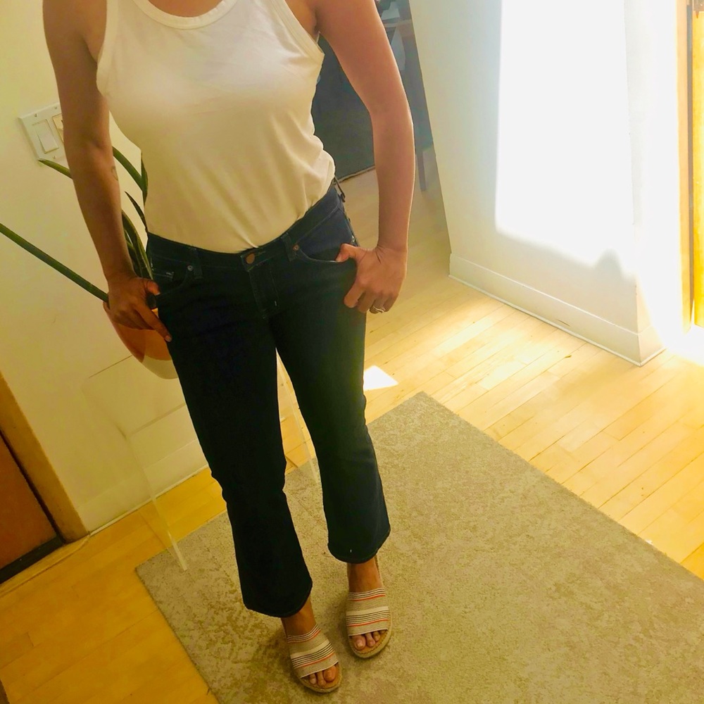 JBrand dark wash crop jeans with slight flare